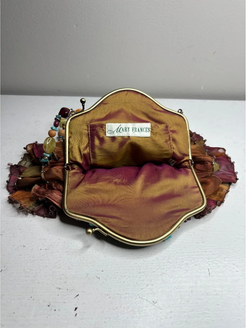 Mary Frances Retired Rock My Soul Beaded and Ruffled Purse
